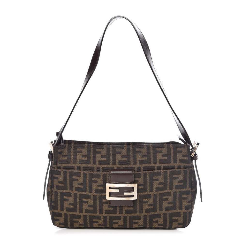 AUTHENTIC Vintage Fendi Zucca Shoulder Bag